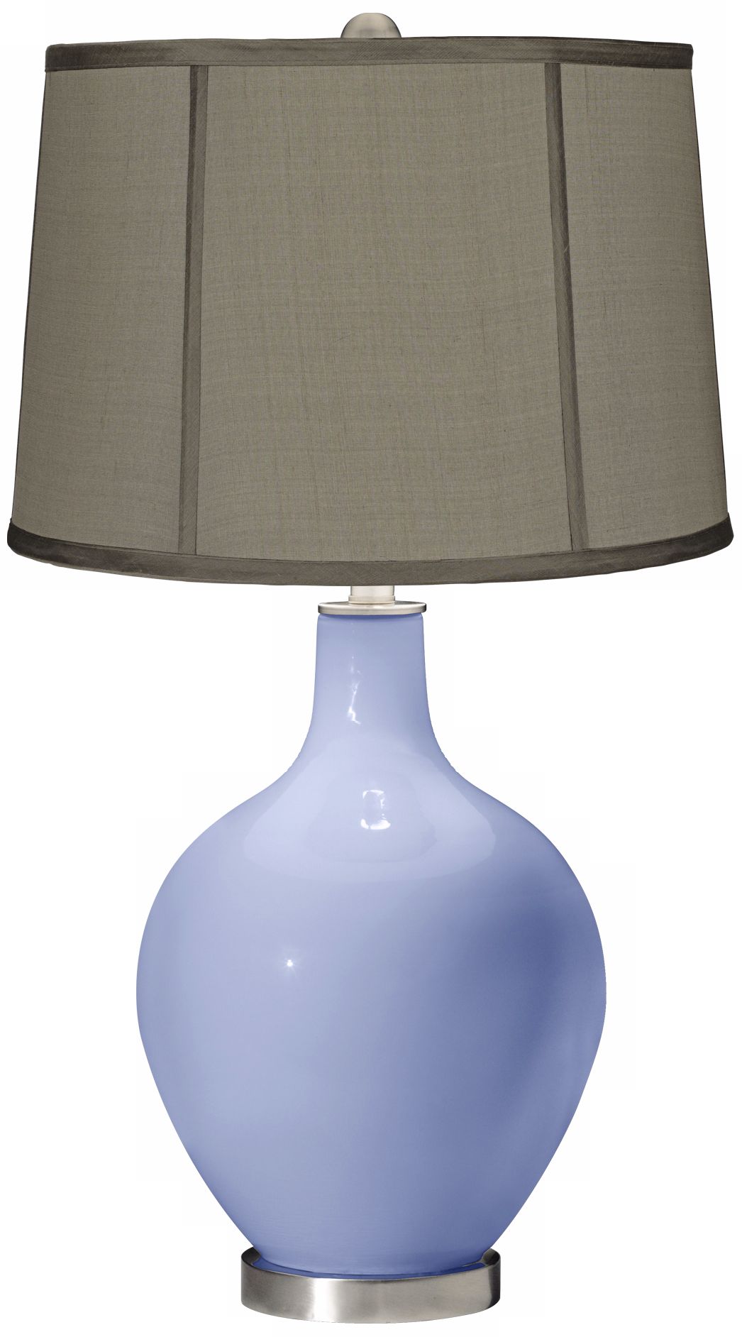 Lilac Gray Dupioni Silk Shade Ovo Table Lamp