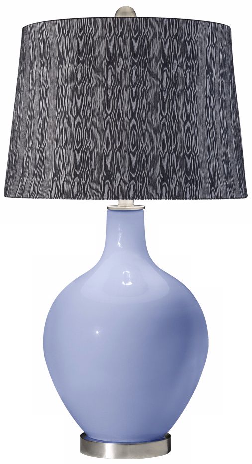 Lilac Wood Print Shade Ovo Table Lamp