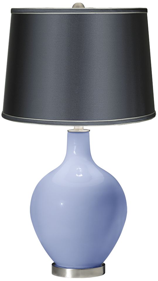 Lilac - Satin Dark Gray Shade Ovo Table Lamp