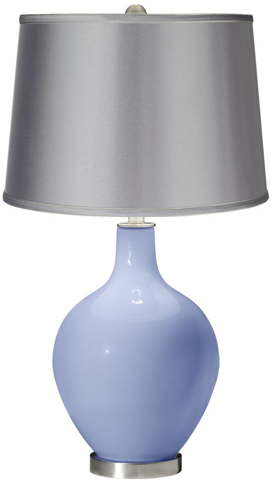 Lilac - Satin Light Gray Shade Ovo Table Lamp