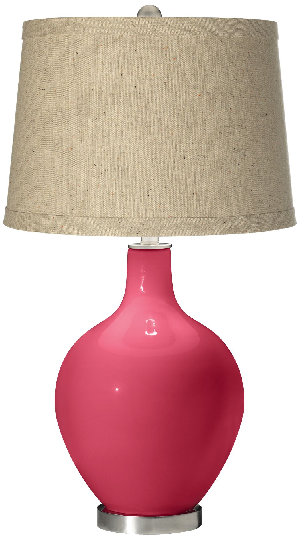 Antique Red Oatmeal Linen Shade Ovo Table Lamp