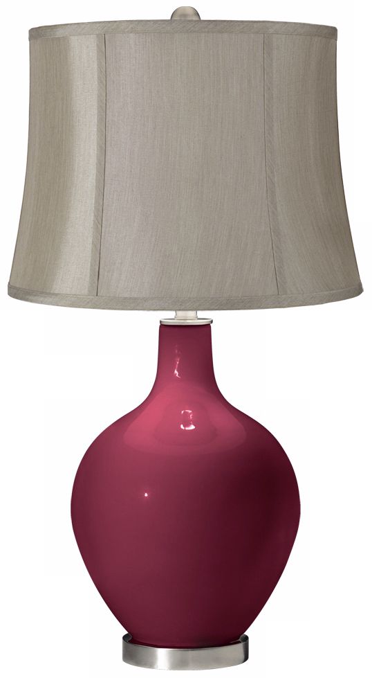Dark Plum Gray Shade Ovo Table Lamp