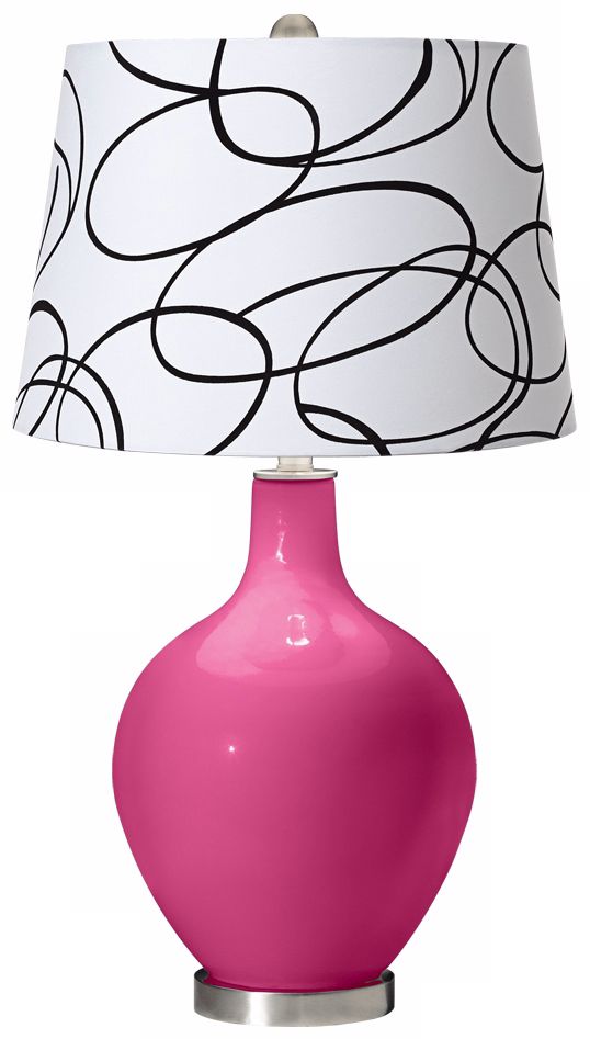 Blossom Pink Squiggle Shade Ovo Table Lamp