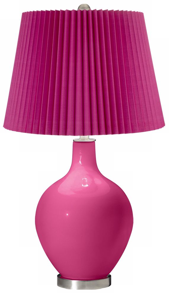 Blossom Pink Hot Pink Pleat Ovo Table Lamp
