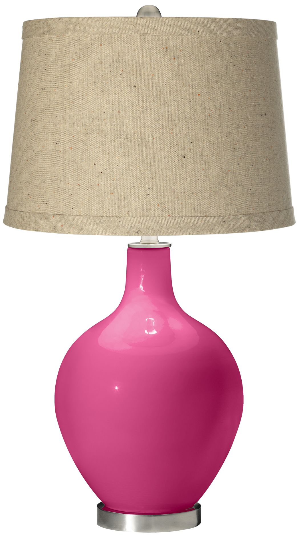 Blossom Pink Oatmeal Linen Shade Ovo Table Lamp