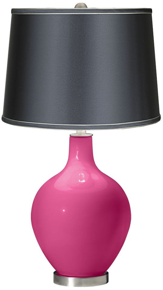 Blossom Pink - Satin Dark Gray Shade Ovo Table Lamp