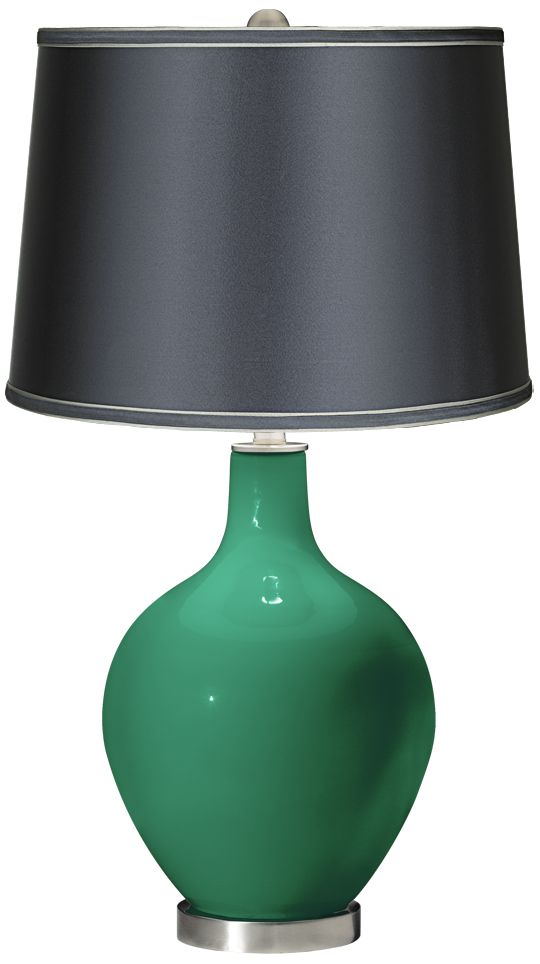 Emerald - Satin Dark Gray Shade Ovo Table Lamp