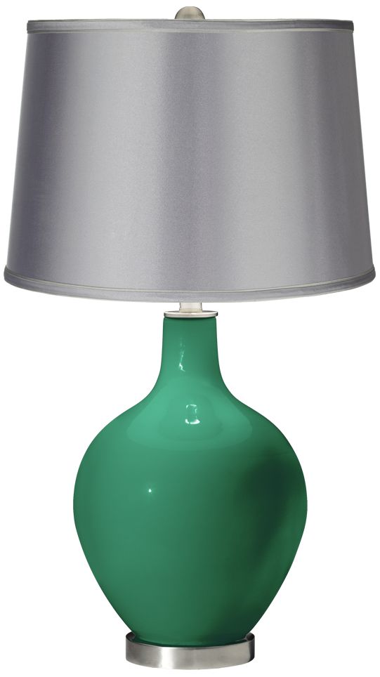 Emerald - Satin Light Gray Shade Ovo Table Lamp