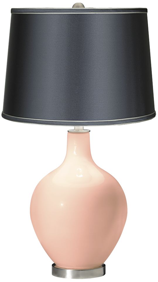 Linen - Satin Dark Gray Shade Ovo Table Lamp