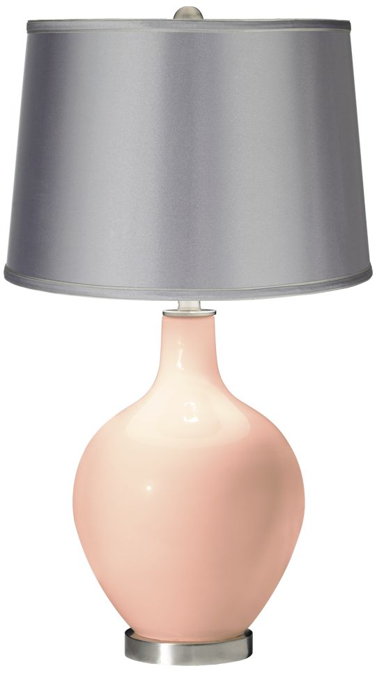 Linen - Satin Light Gray Shade Ovo Table Lamp