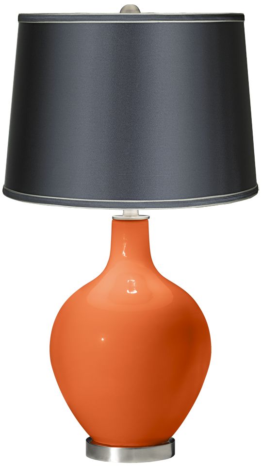 Nectarine - Satin Dark Gray Shade Ovo Table Lamp