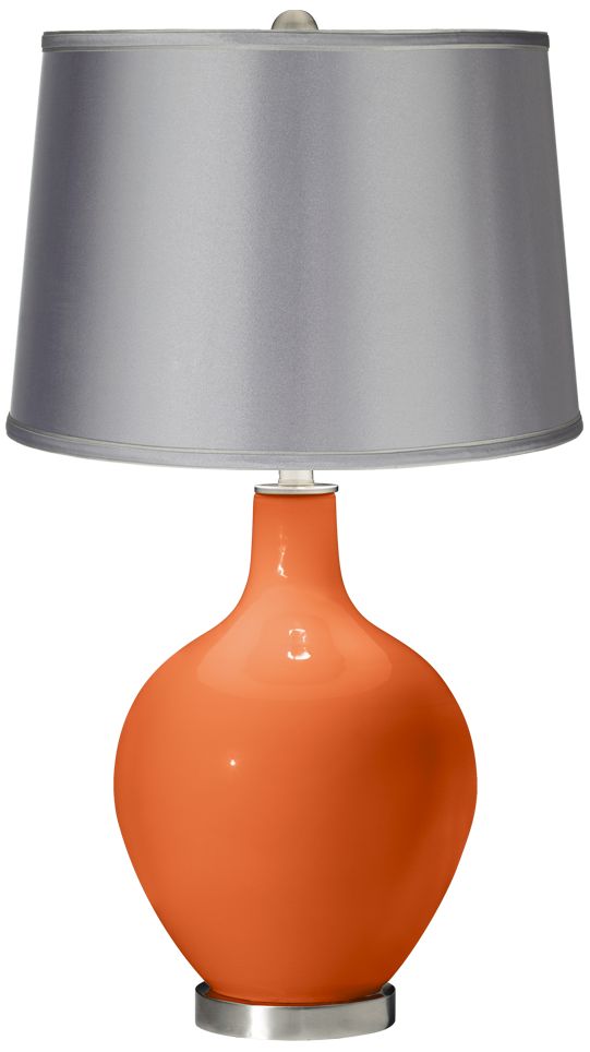 Nectarine - Satin Light Gray Shade Ovo Table Lamp