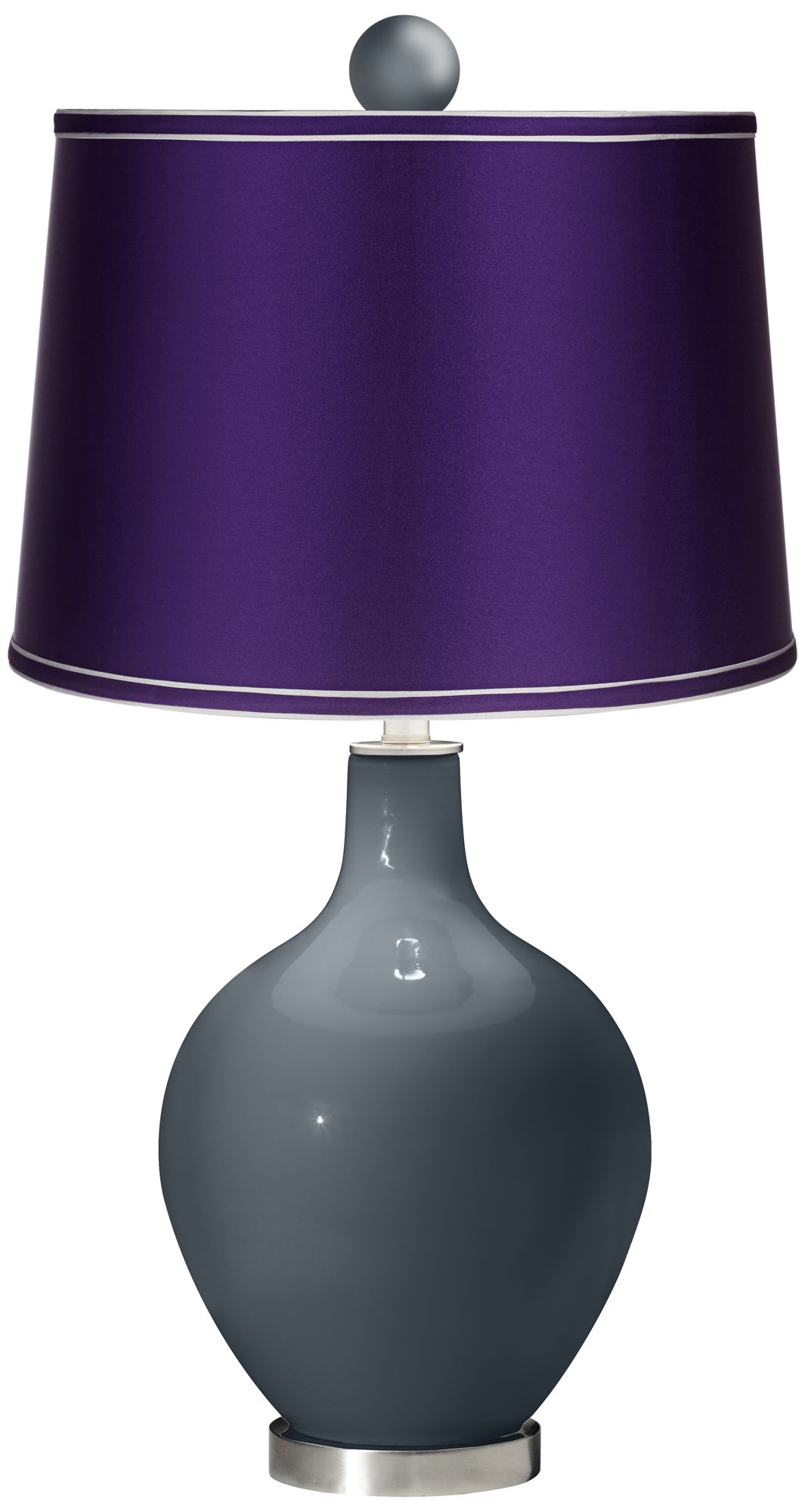 Outer Space - Satin Purple Ovo Lamp with Color Finial