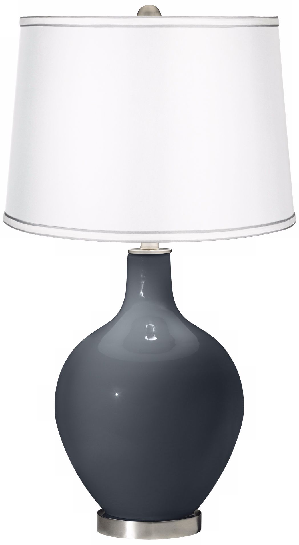 Outer Space - Satin White Shade Ovo Table Lamp