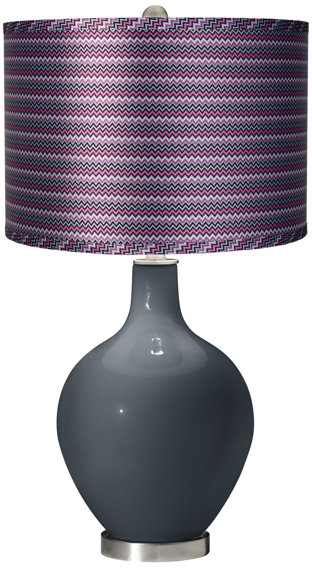 Outer Space - Satin Purple Zig Zag Shade Ovo Table Lamp