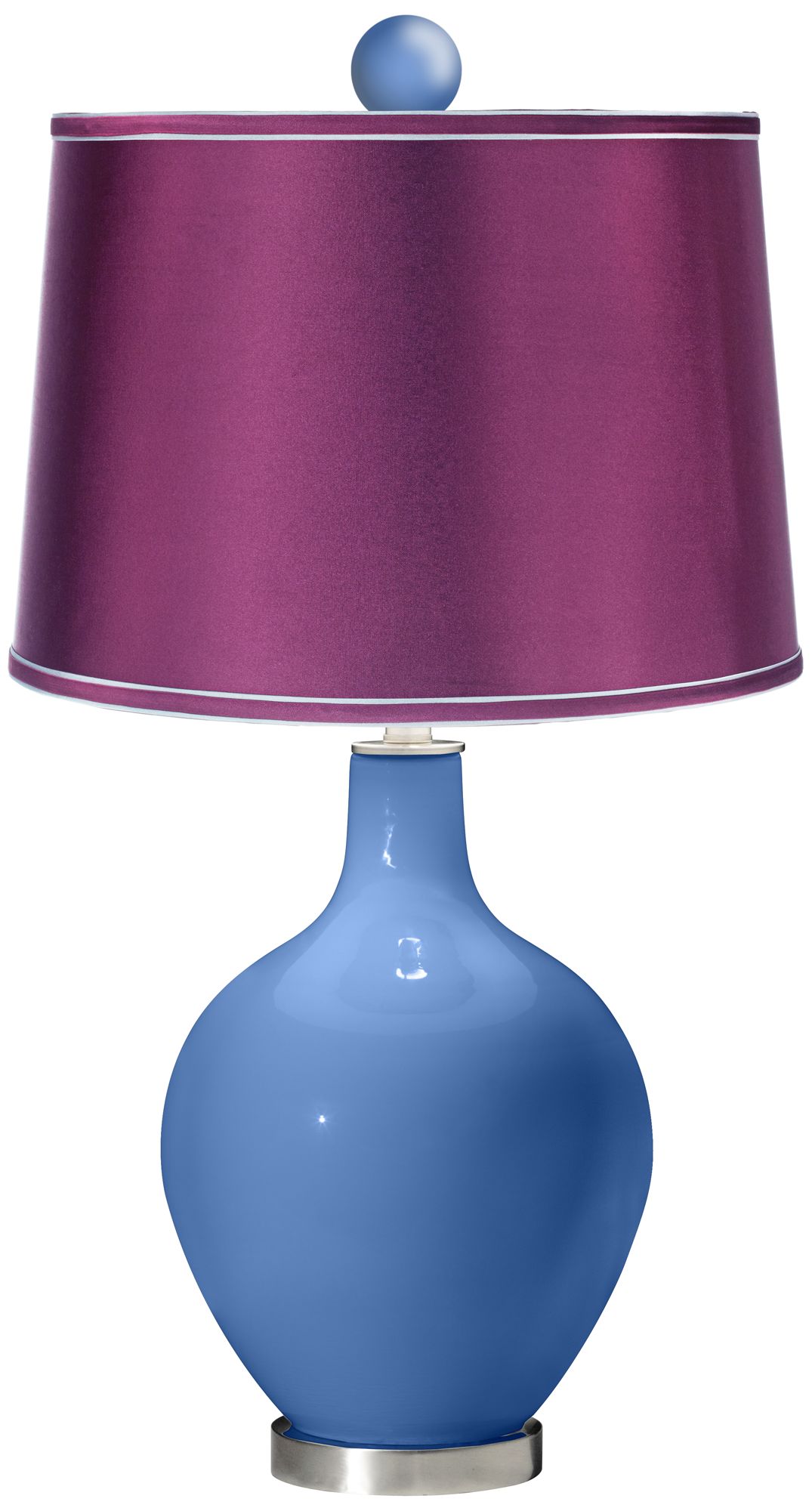 Dazzle - Satin Plum Ovo Table Lamp with Color Finial