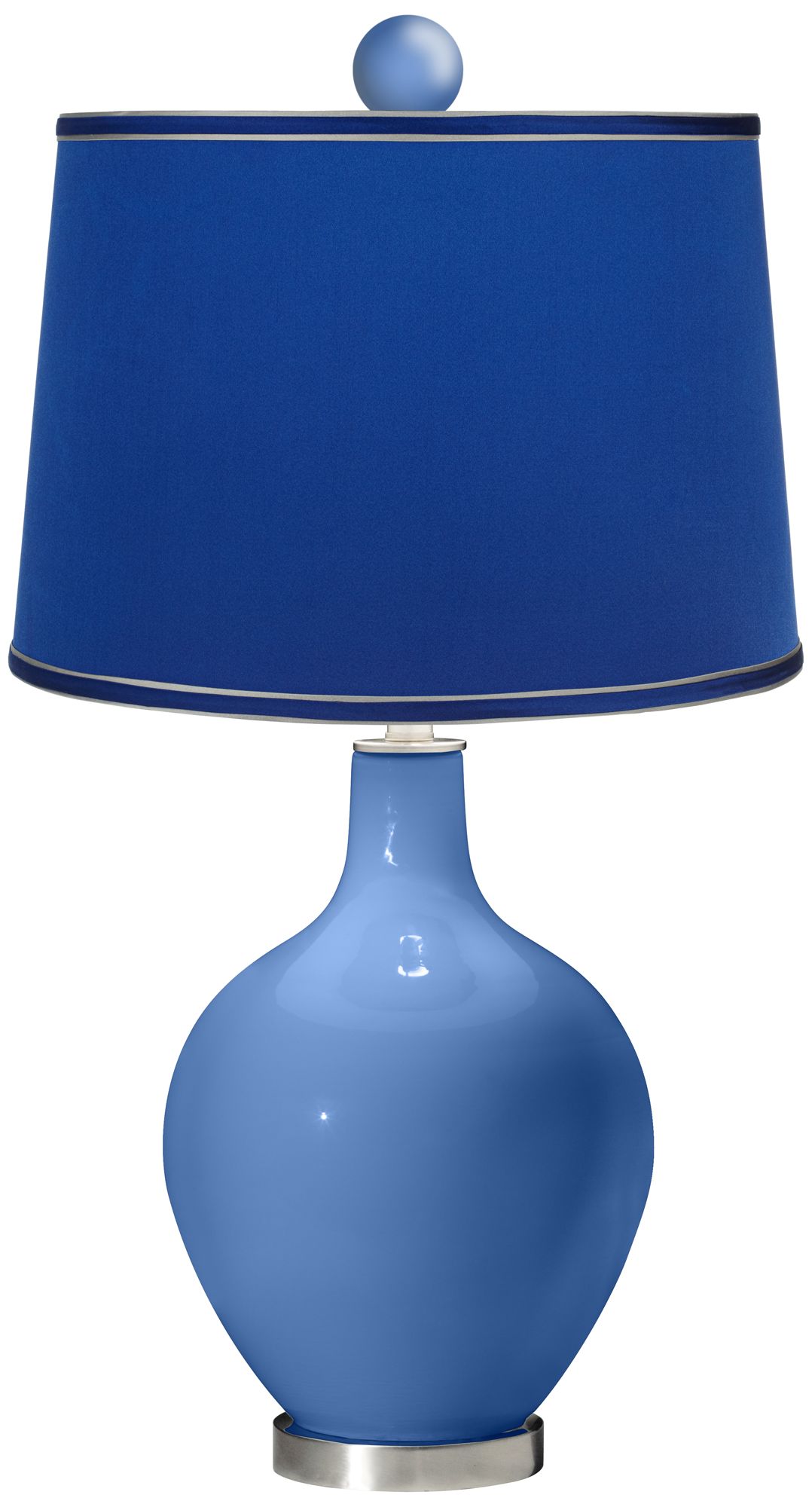 Dazzle - Satin Dark Blue Ovo Table Lamp with Color Finial