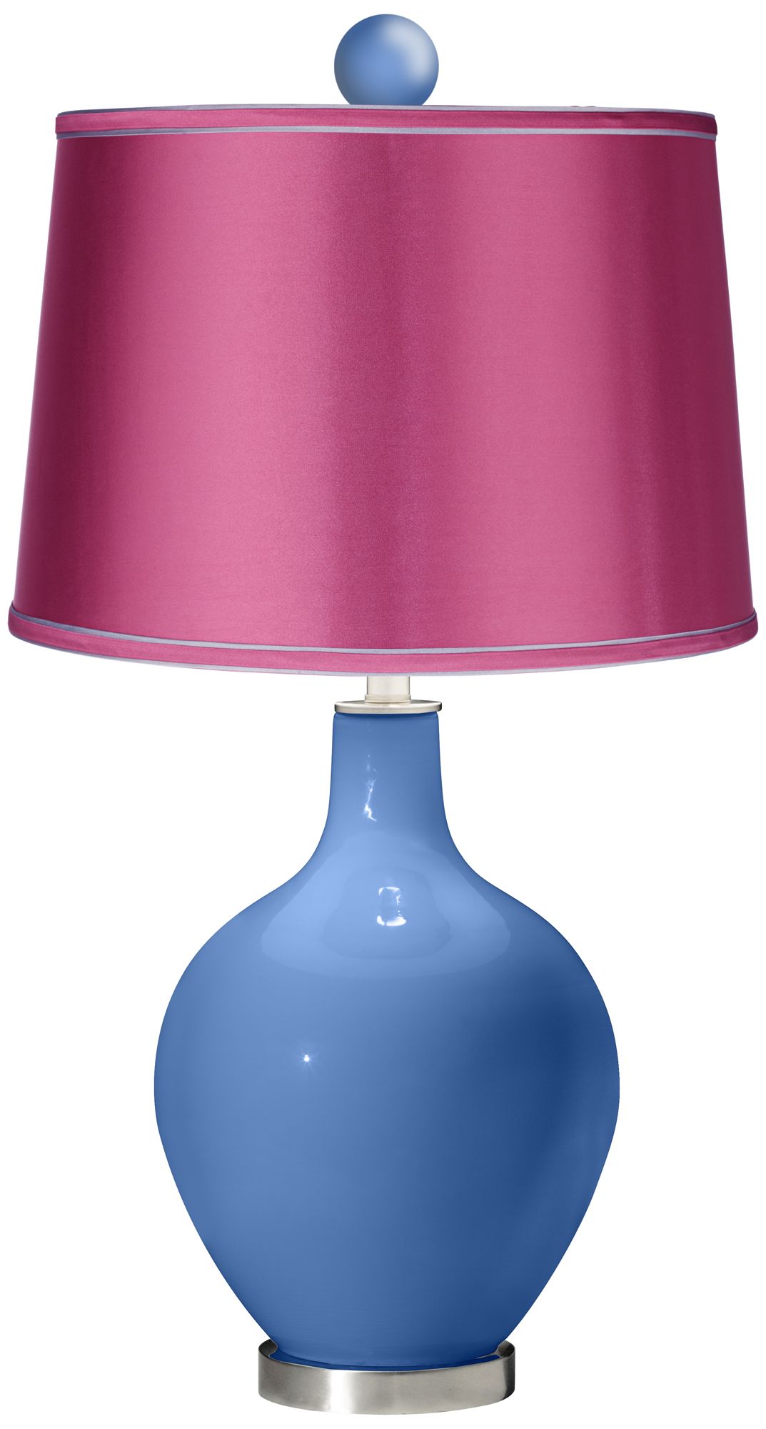 Dazzle - Satin Pink Ovo Table Lamp with Color Finial