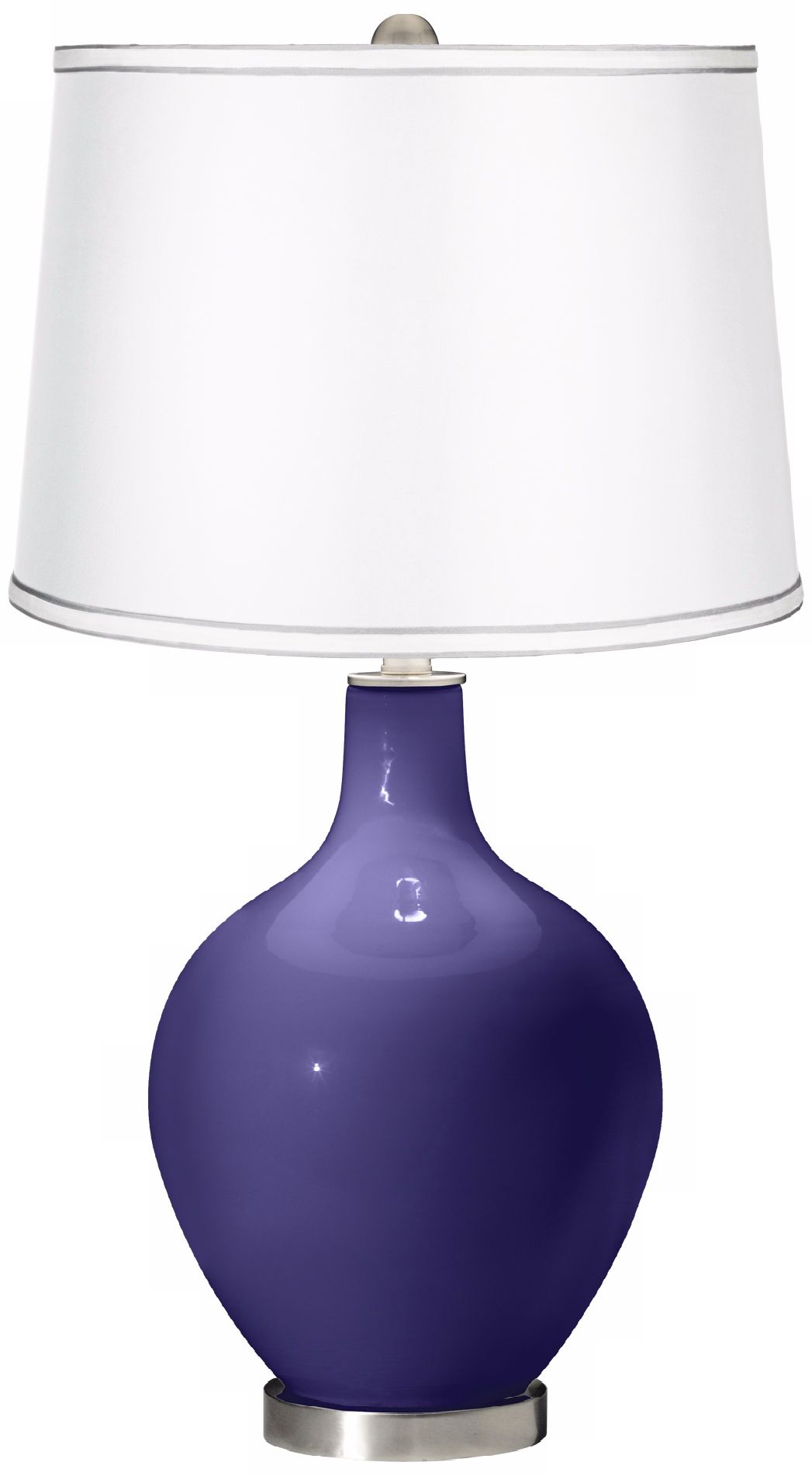 Valiant Violet - Satin White Shade Ovo Table Lamp