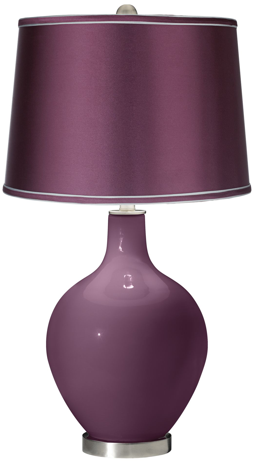 Grape Harvest - Satin Eggplant Shade Ovo Table Lamp