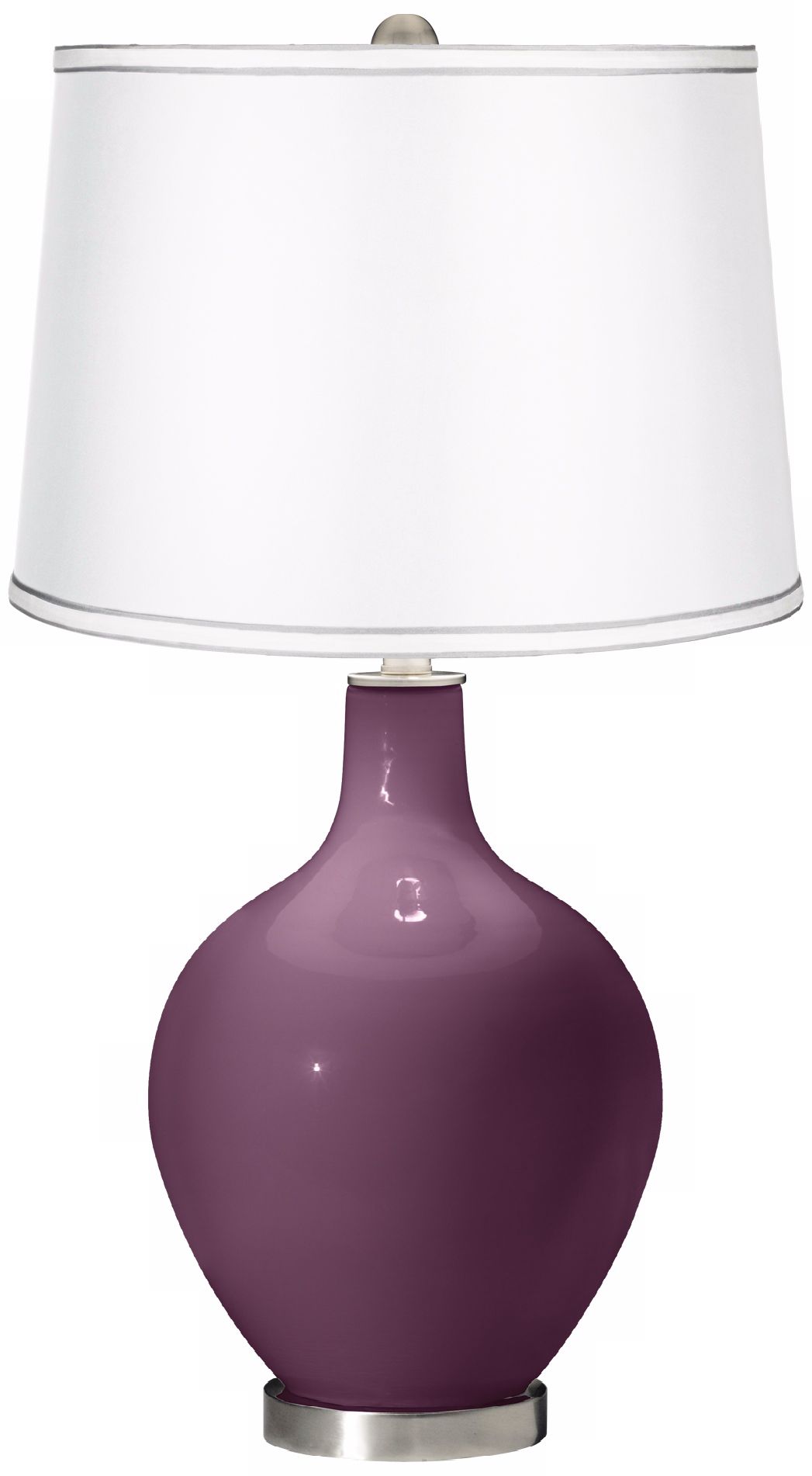 Grape Harvest - Satin White Shade Ovo Table Lamp