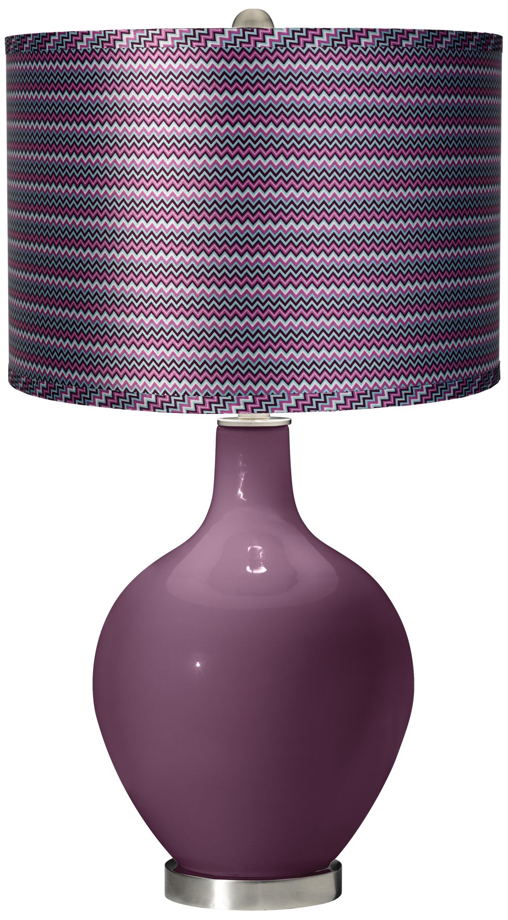 Grape Harvest - Satin Purple Zig Zag Shade Ovo Table Lamp