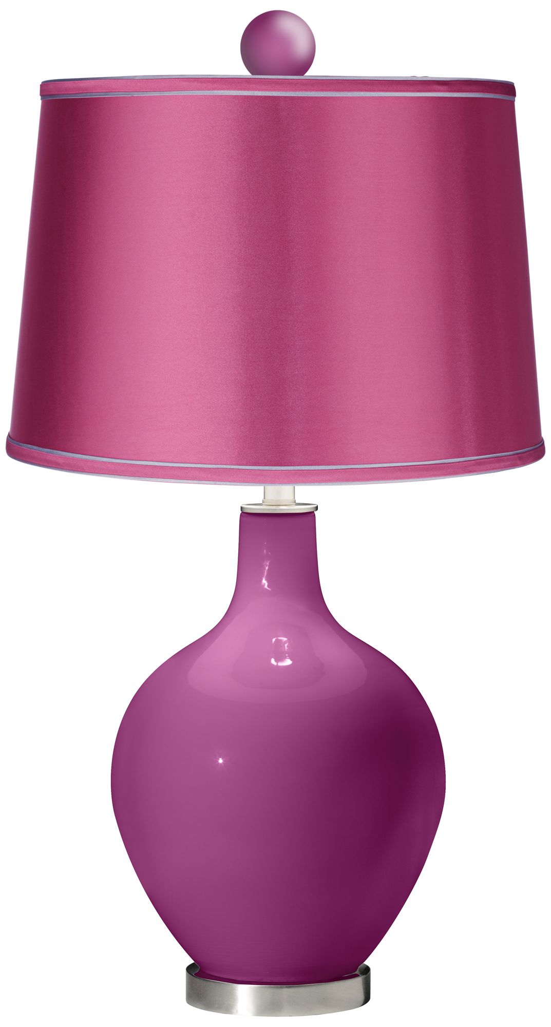 Verve Violet - Satin Pink Ovo Lamp with Color Finial