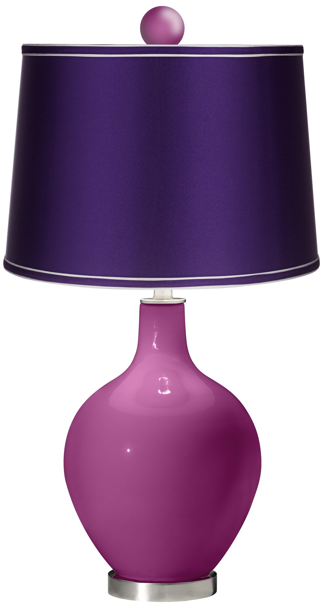 Verve Violet - Satin Purple Ovo Lamp with Color Finial