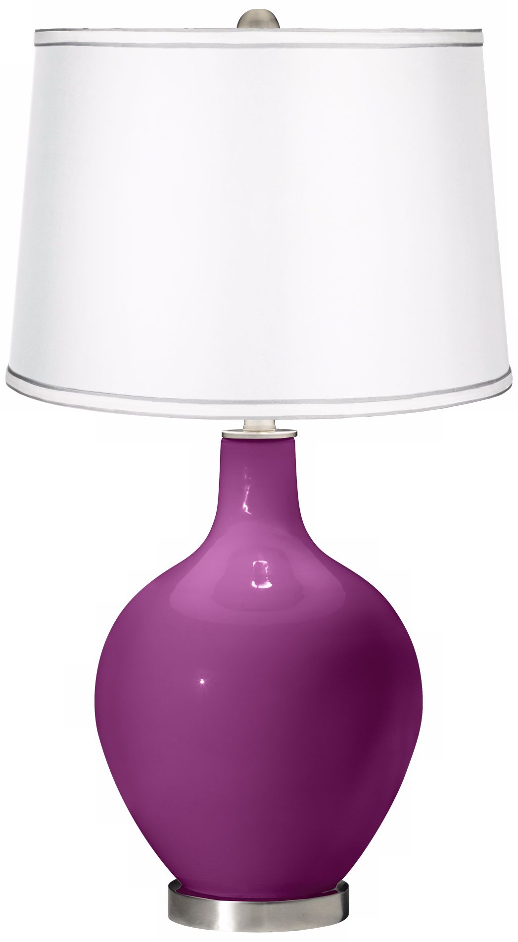 Verve Violet - Satin White Shade Ovo Table Lamp