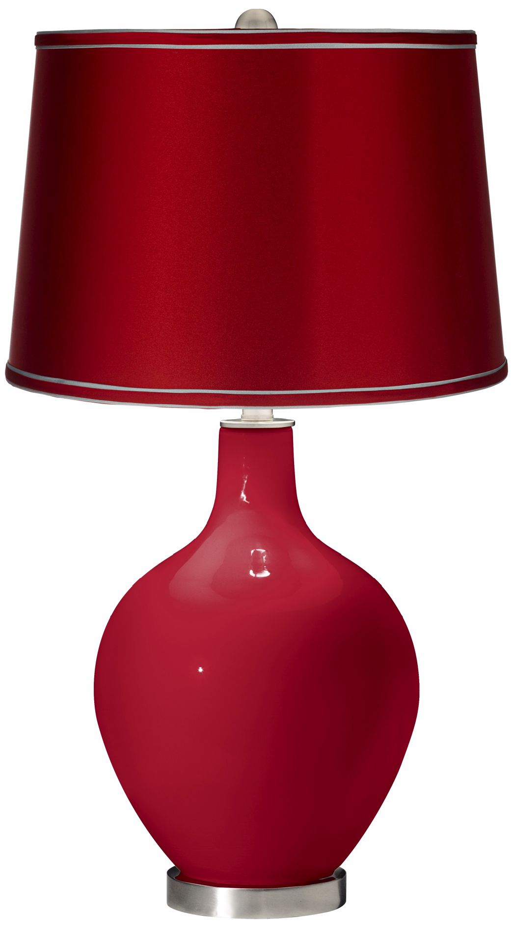 Ribbon Red - Satin Red Shade Ovo Table Lamp