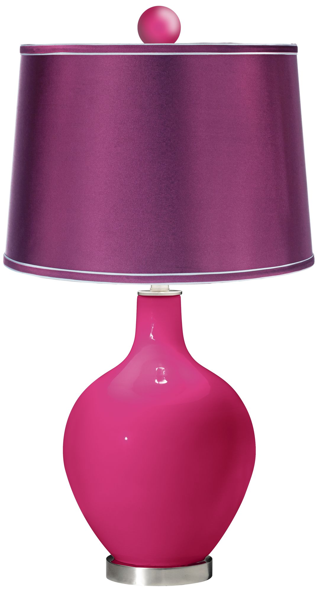 Beetroot Purple - Satin Plum Ovo Lamp with Color Finial