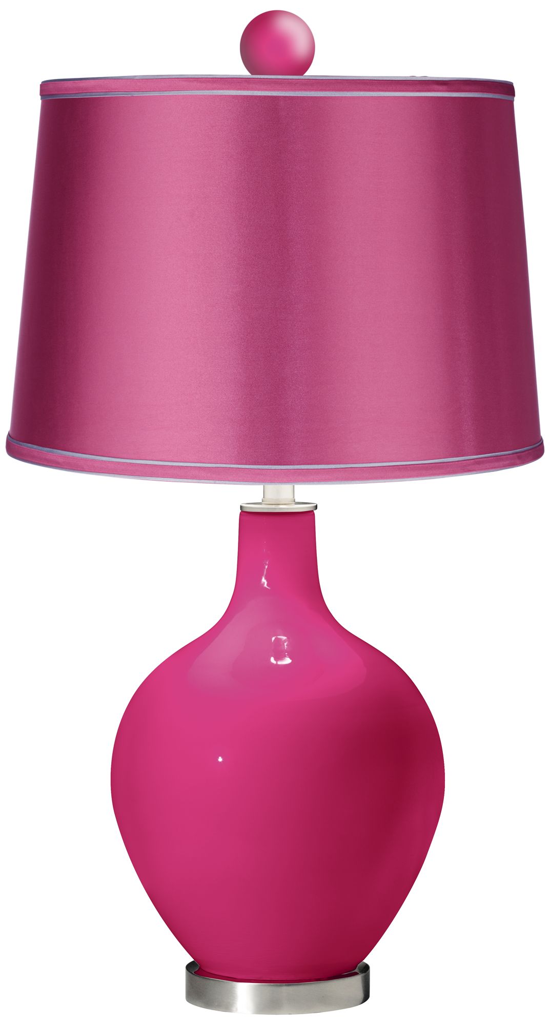 Beetroot Purple - Satin Pink Ovo Lamp with Color Finial