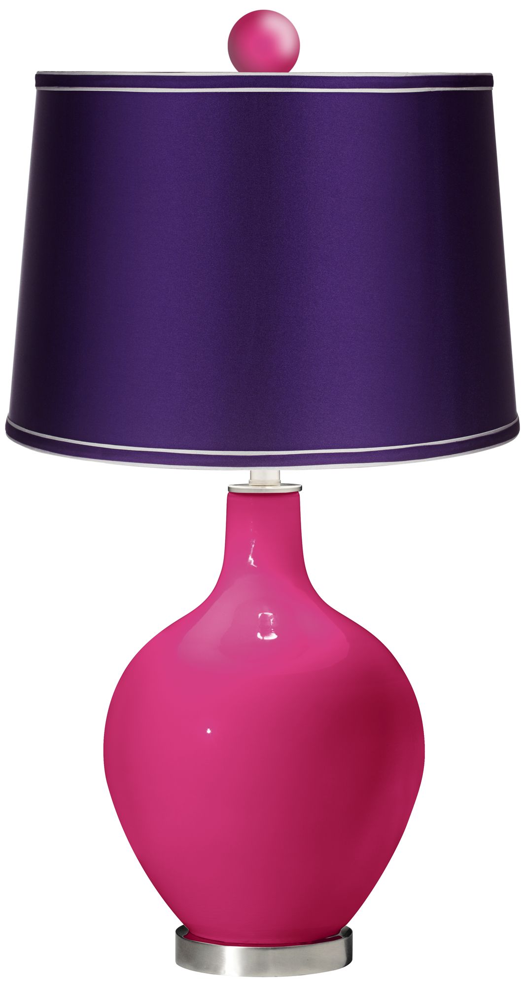 Beetroot Purple - Satin Purple Ovo Lamp with Color Finial