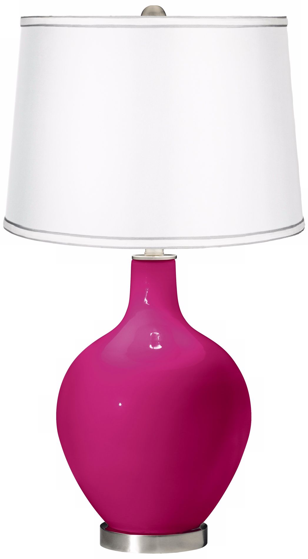 Beetroot Purple - Satin White Shade Ovo Table Lamp