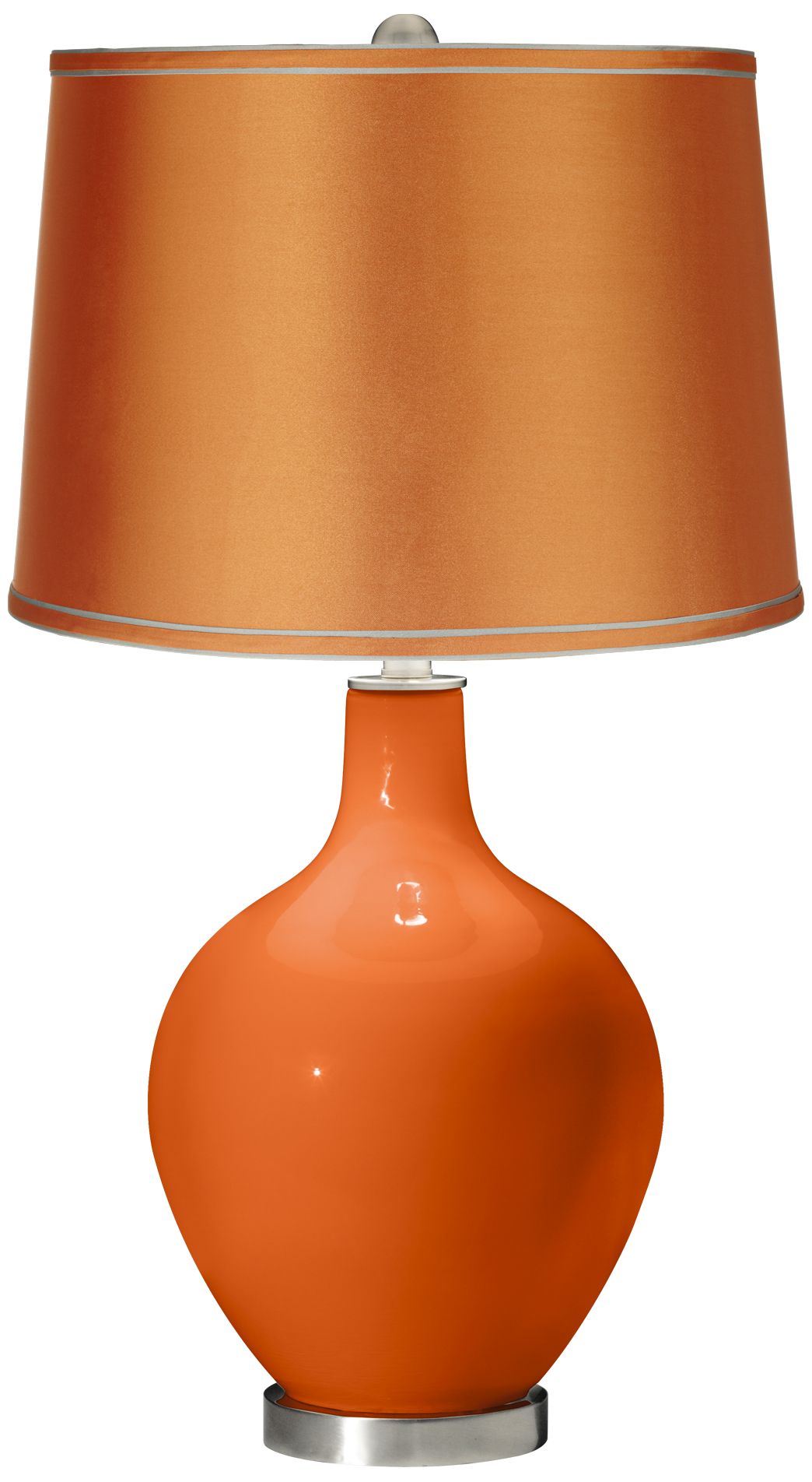 Invigorate - Satin Orange Shade Ovo Table Lamp