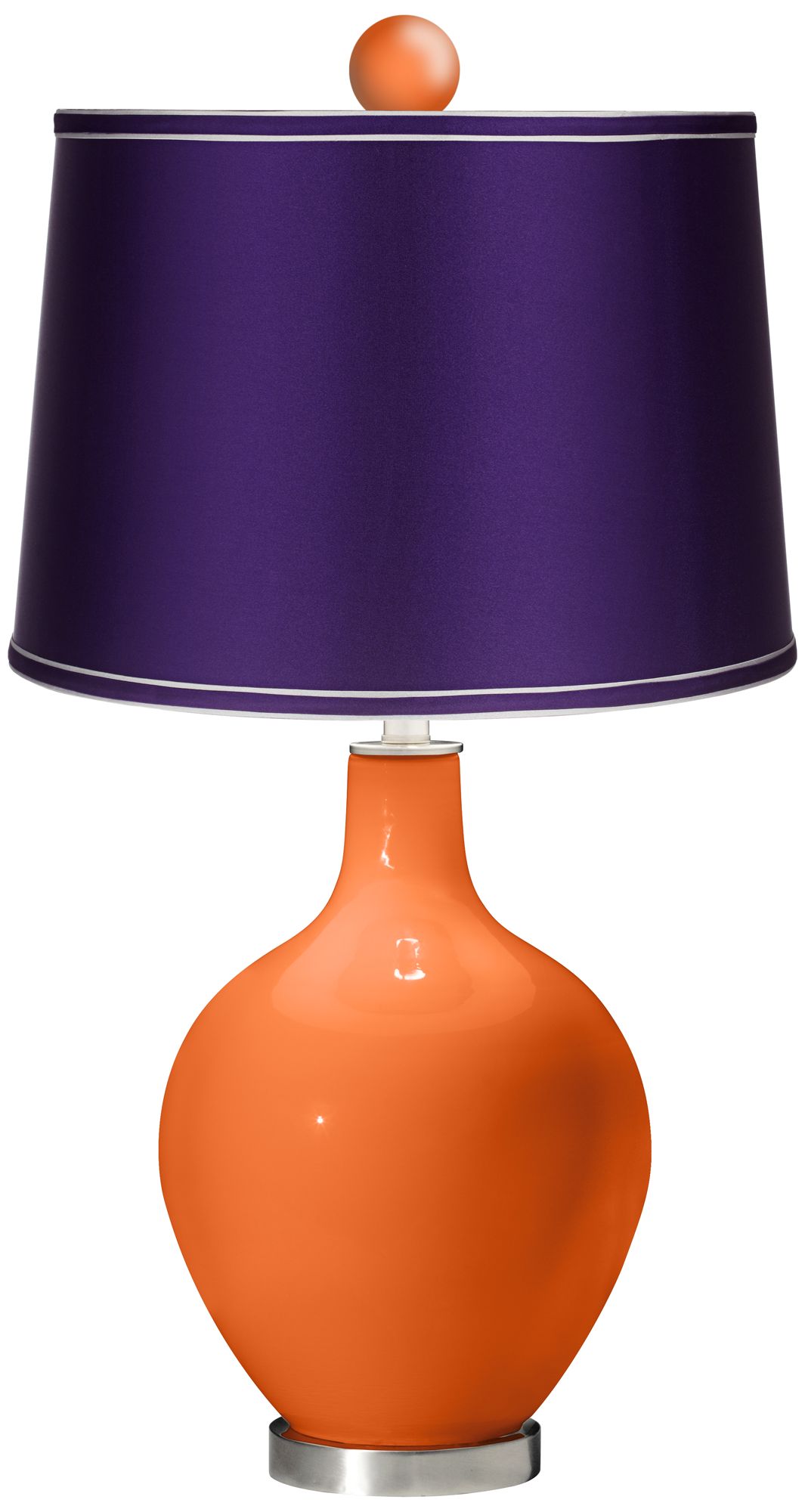 Invigorate - Satin Purple Ovo Lamp with Color Finial