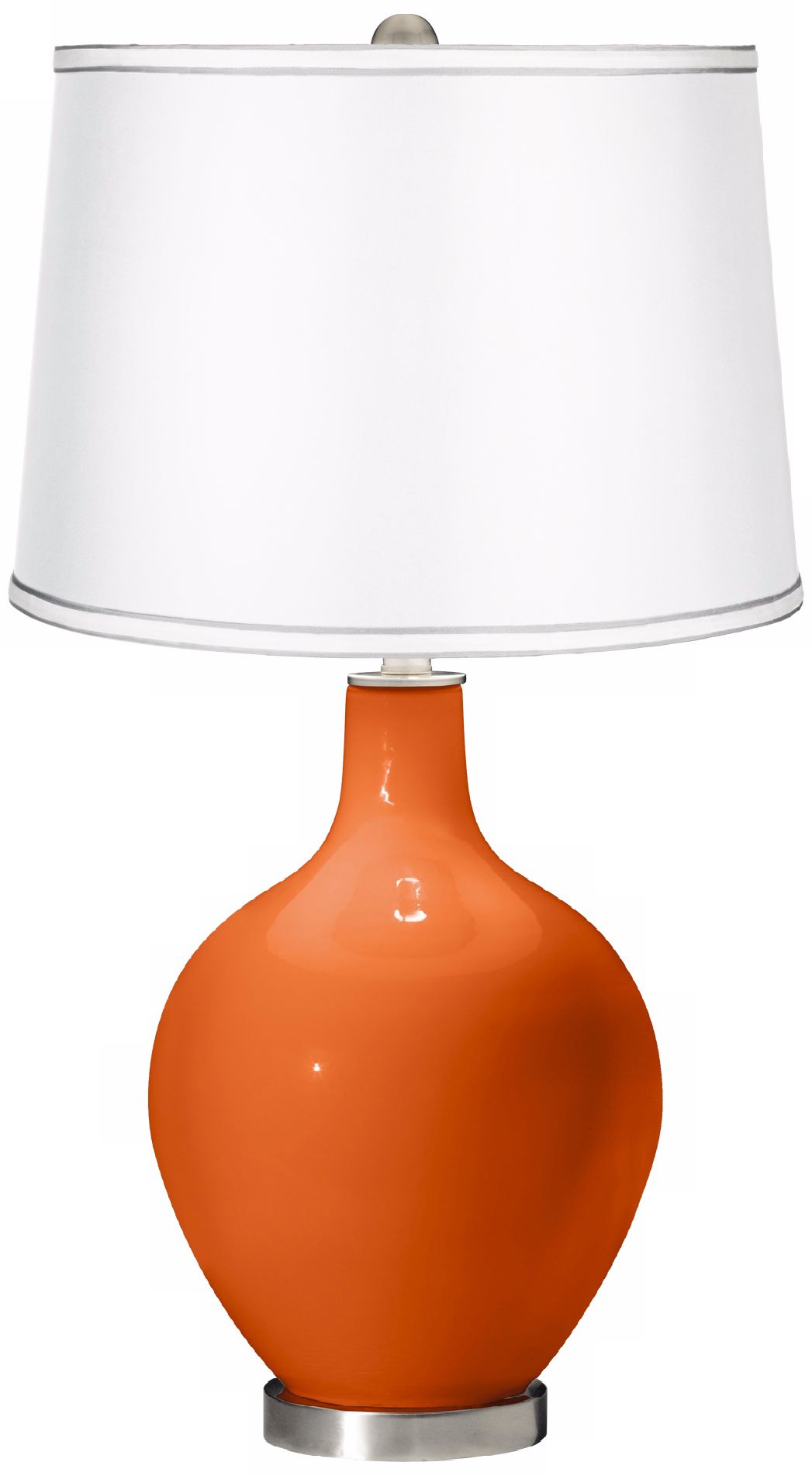 Invigorate - Satin White Shade Ovo Table Lamp