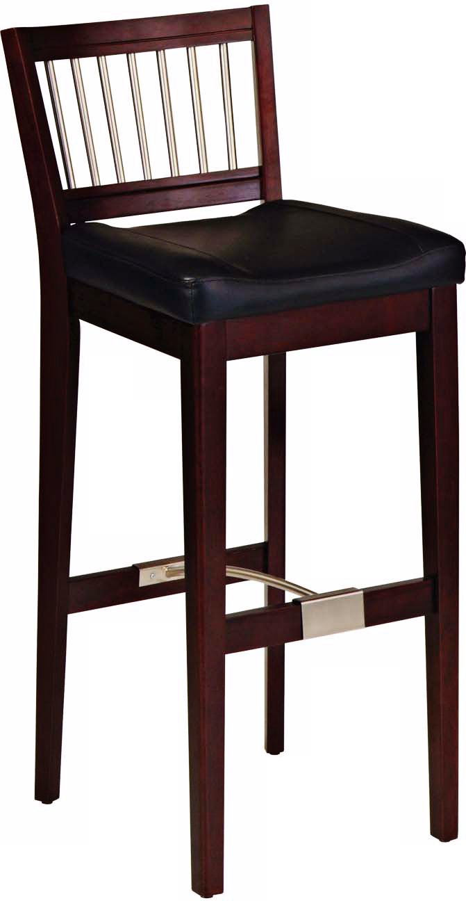 Upholstered Cherry Bar Stool