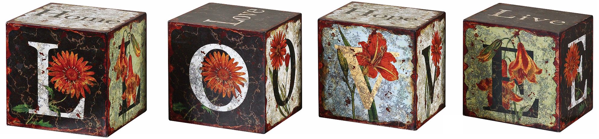 Set of 4 Uttermost Love Letters Blocks Accessories