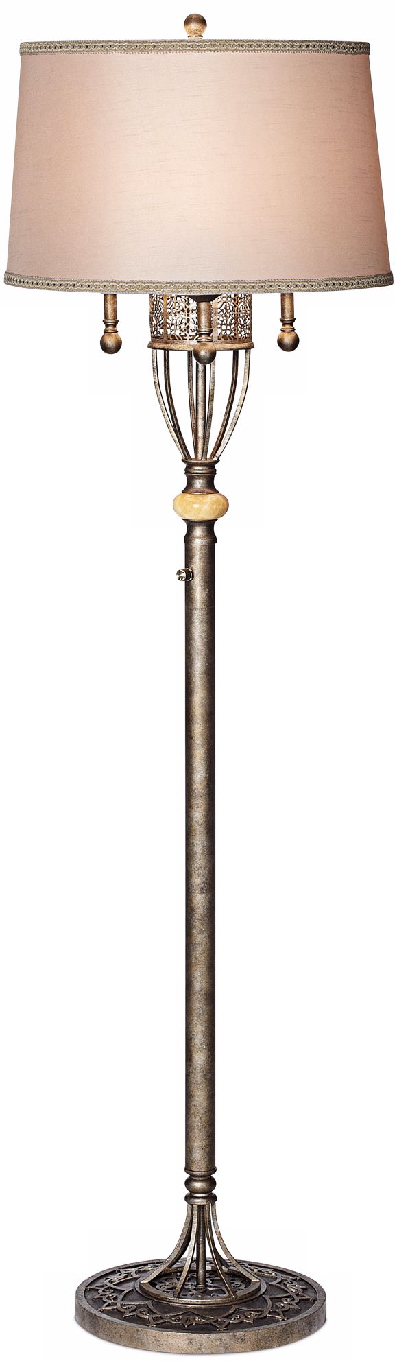 Possini Antique Gold Openwork Floor Lamp with 4 Lights