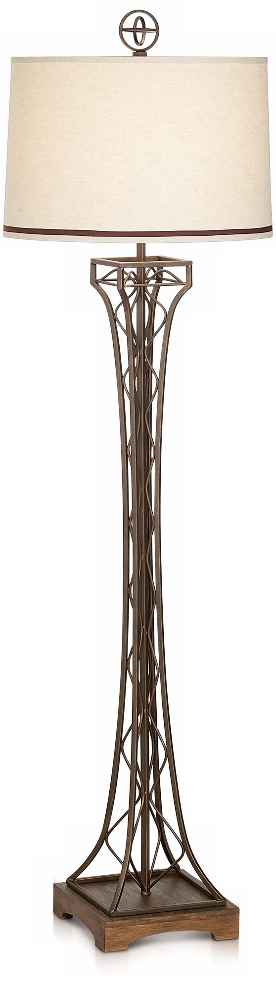 Eiffel Square Walnut Bronze Floor Lamp