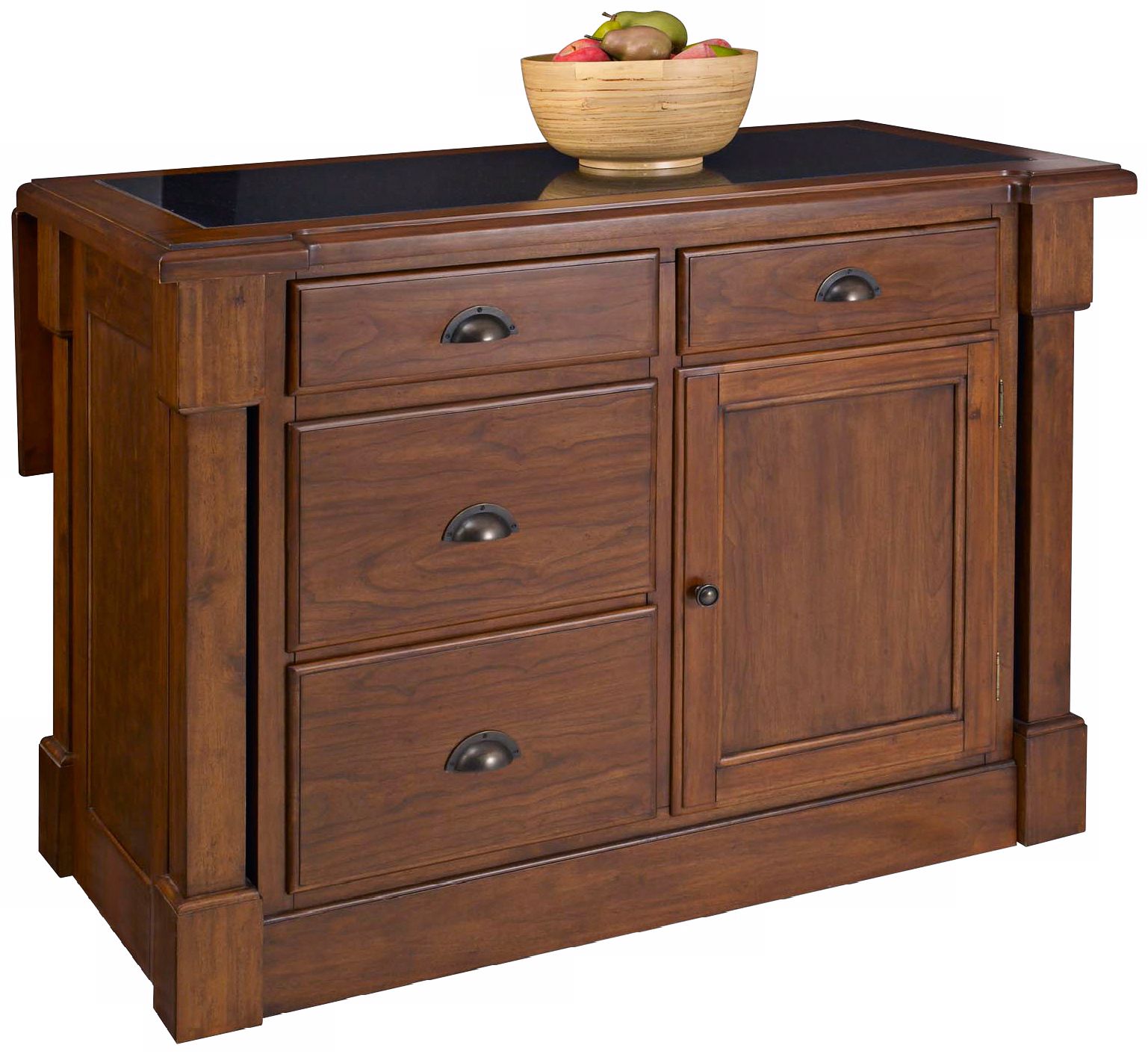 Aspen Cherry Kitchen Island with Drop Leaf