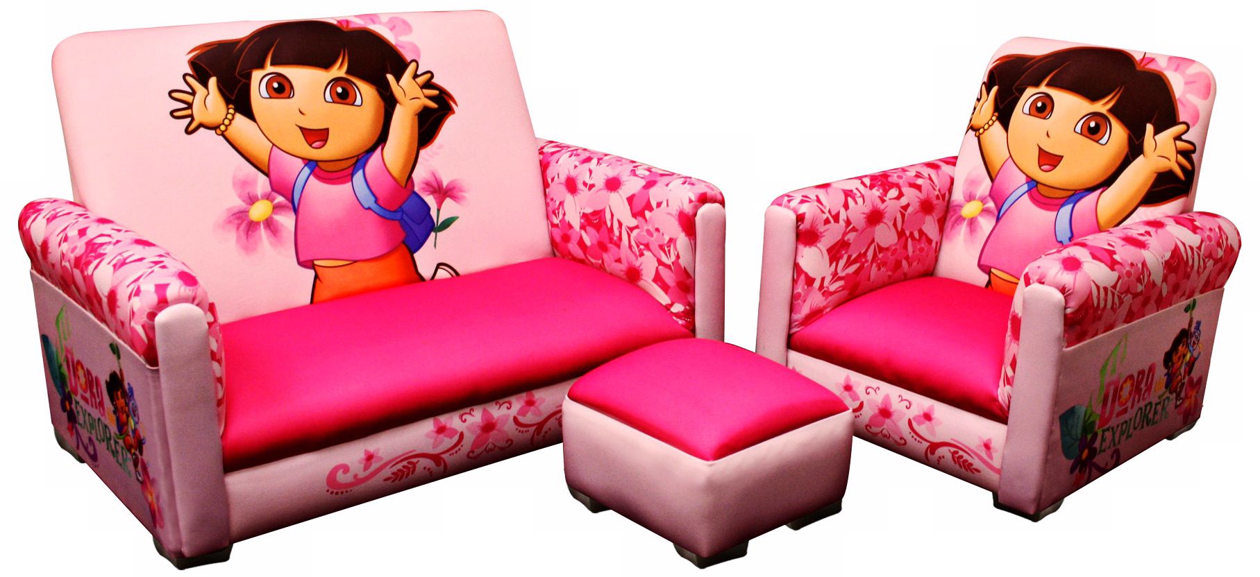Dora the Explorer Toddler Sofa Chair and Ottoman Set