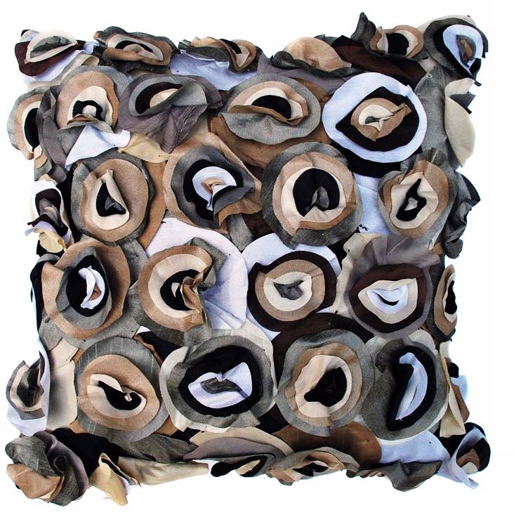 Blossom Black 22" Square Hand-Made Accent Pillow