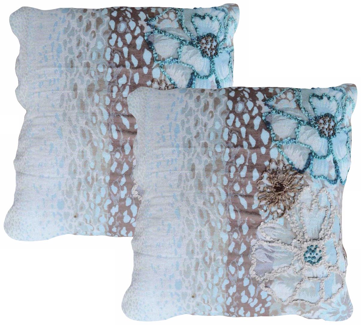 Set of 2 Jenna Blue 20" Down Throw Pillows