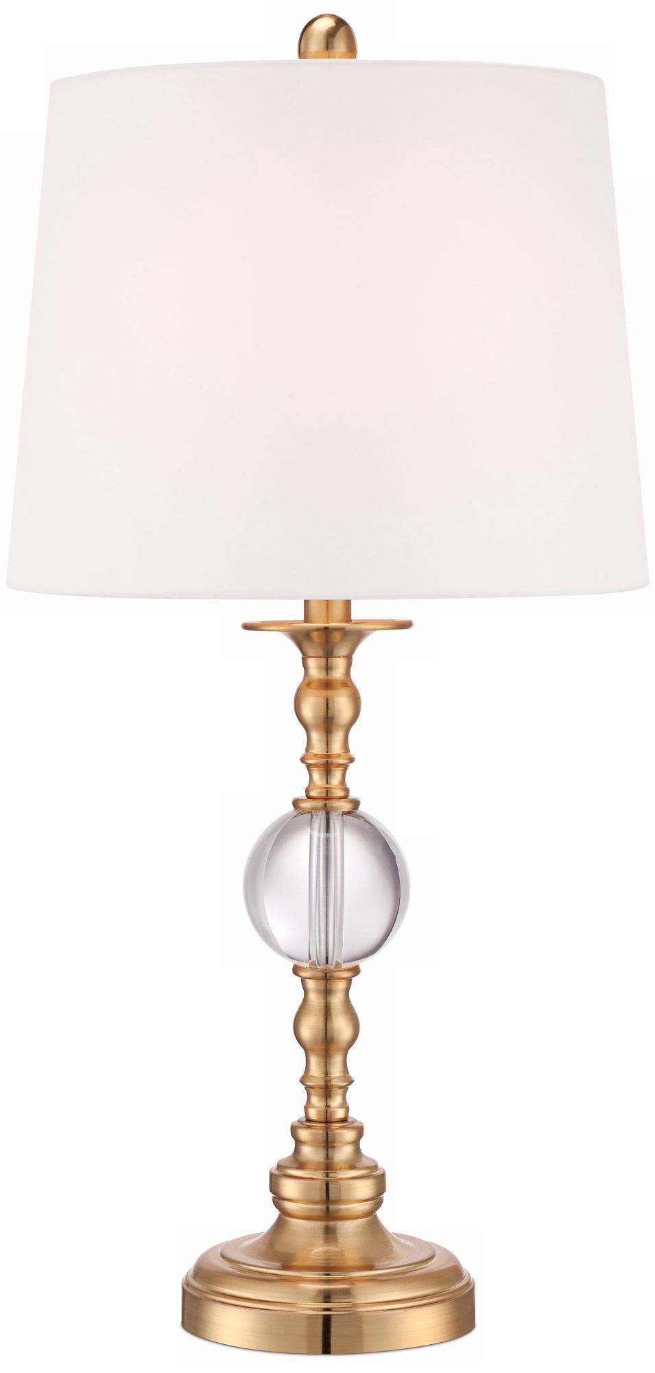 Candlestick Brass and Crystal Table Lamp