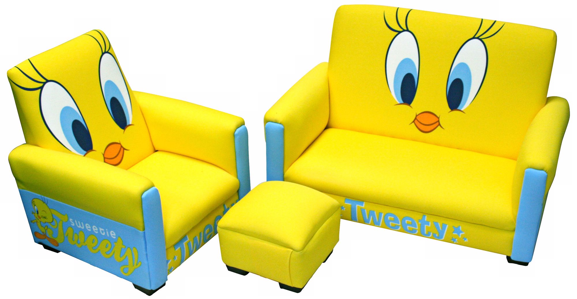 Warner Brothers Tweety Toddler Sofa Chair and Ottoman Set