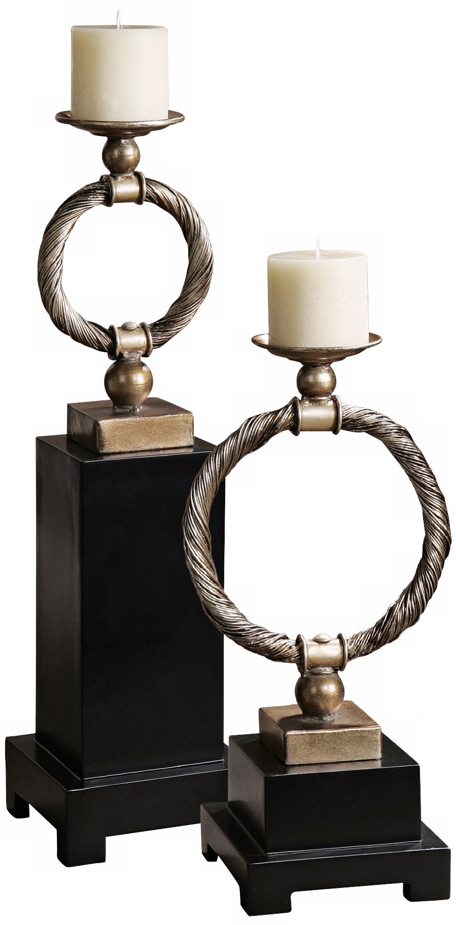 Set of 2 Uttermost Kindel Pillar Candle Holders