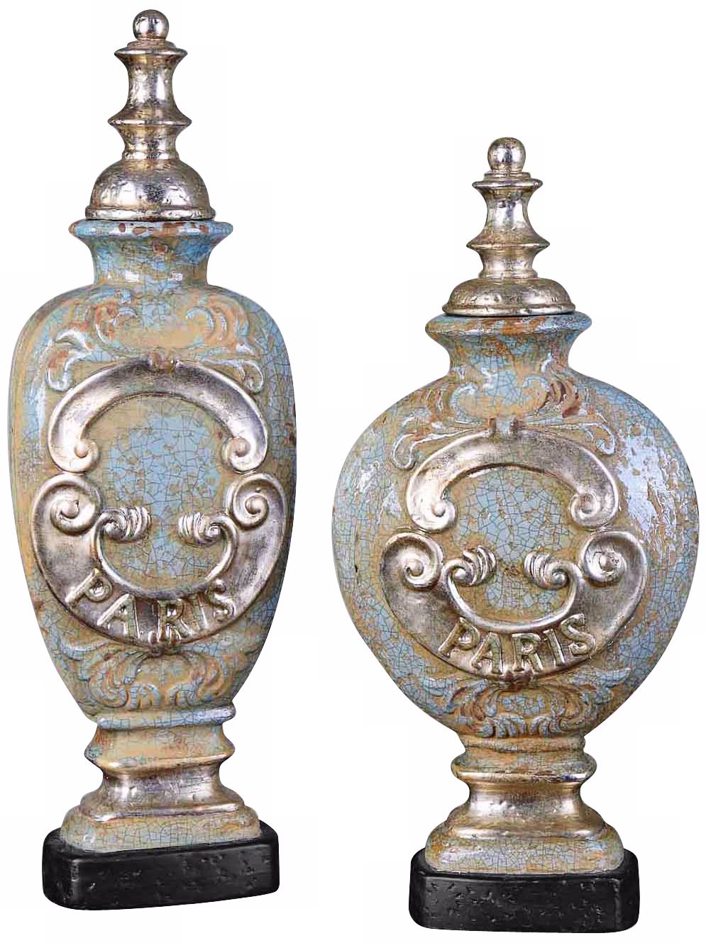 Set of 2 Uttermost Burga Decorative Ceramic Containers