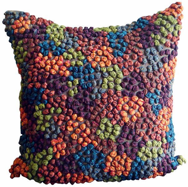 Knots Bright 22" Square Hand-Made Accent Pillow